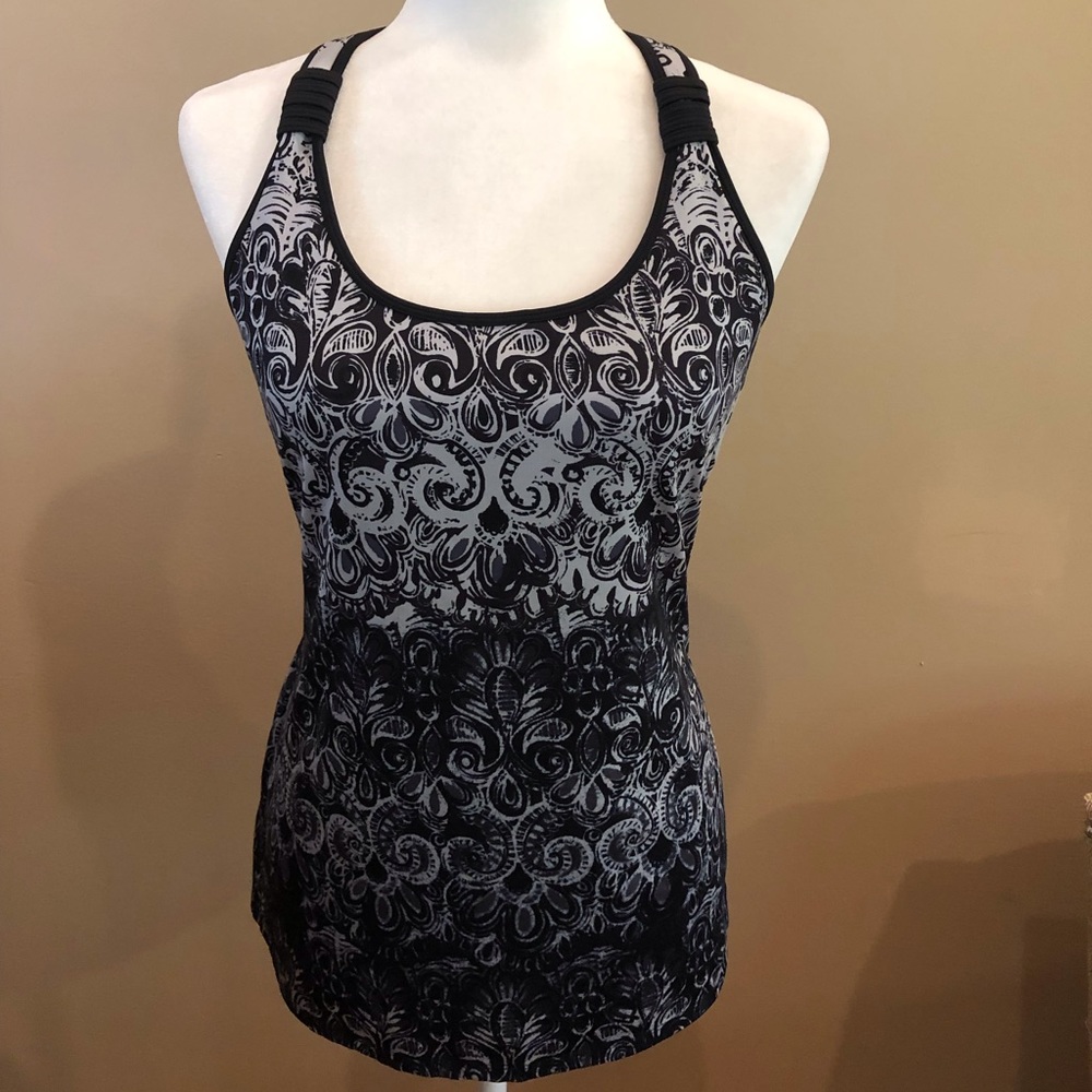 Athleta Black and White Racerback Tank Top, Size M